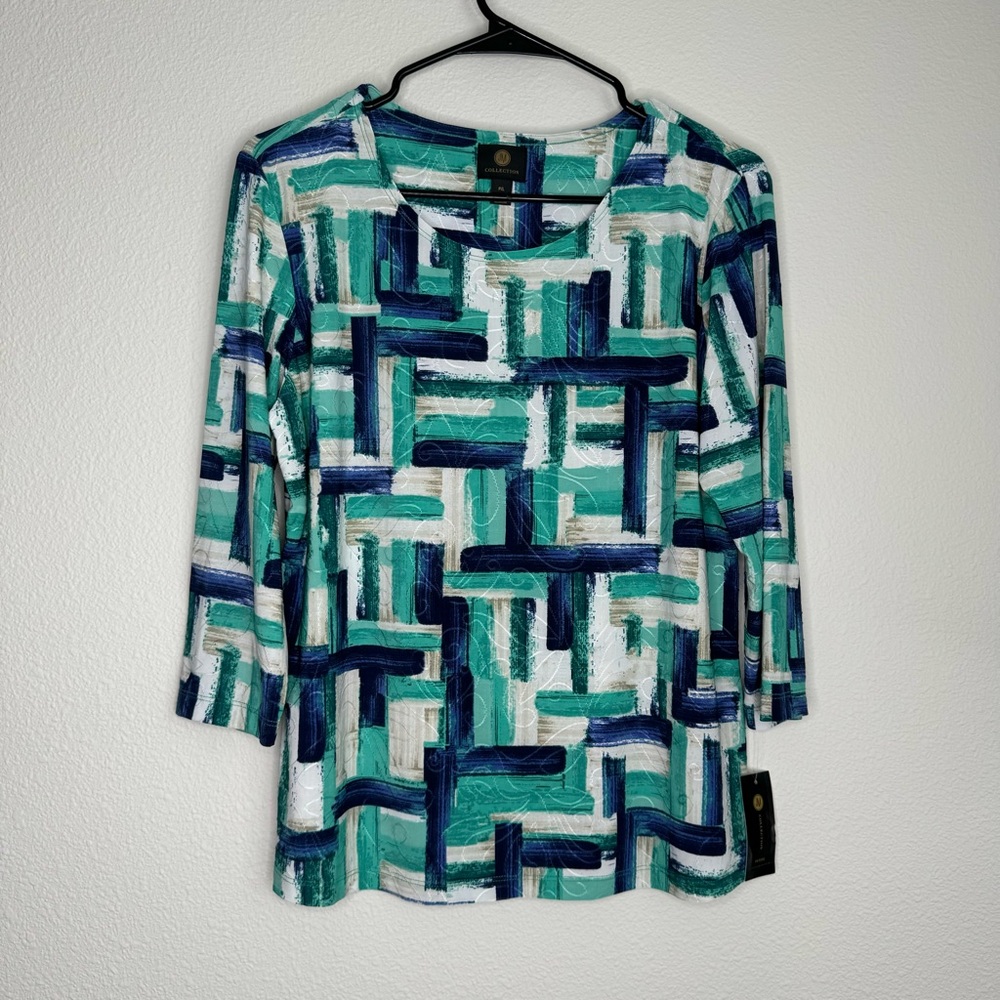 3/4 sleeve printed blouse